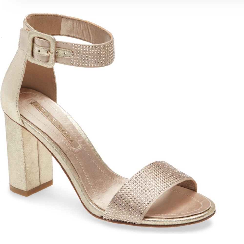 Gold Pelle Moda Heels Size 8